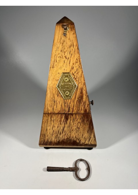 Metronomas mechaninis, antikvarinis, prancūziškas FABRIQUE DE METRONOMES. SYSTEME MALZEL & CIE. BREVETE. PARIS. Veikiantis. 1833 m. Kaina 168