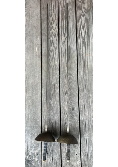 Špaga, rapyra antikvarinė, prancūziška Gamintojas: Brunon A Cotatay. Breveté Sgdg. Forge De Brunon à Cotatay, Région De St-Etienne. XIX a. 2 vnt. Kaina po 108