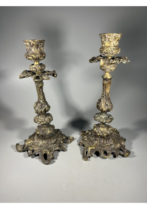 Žvakidės, žvakidė antikvarinė, bronzinė, prancūziška. 2 vnt. Kaina po 43