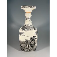 Grafinas, porcelianinis butelis Villeroy & Bosh, Artemis, Mettlach, antikvarinis medžioklės tema. Vokietija. 1950 - 1960 m. Kaina 63