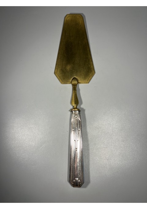 Mentelė, lopetėlė sidabruota tortui, pyragaičiams, antikvarinė, Art Deco stiliaus, prancūziška. Kaina 28