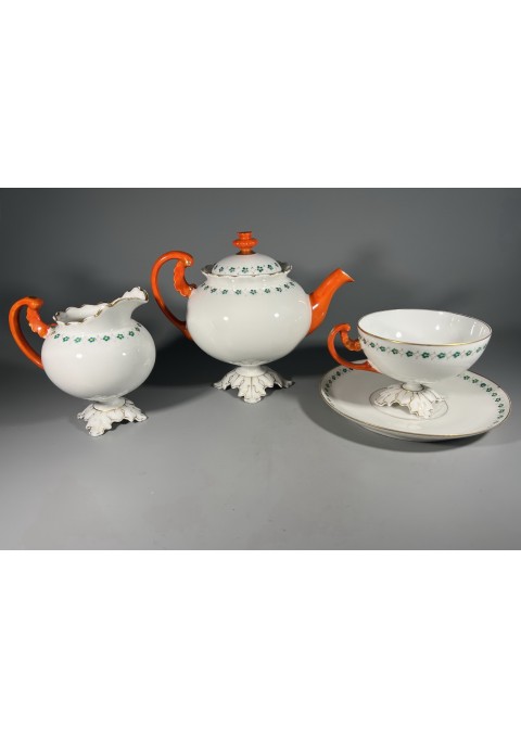 Servizas Senasis Paryžius, Vieux Paris porcelianinis, antikvarinis, elegantiškas, prancūziškas. 1800–1850 m. Kaina 78 už viską