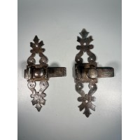 Skląstis durų metalinis, antikvarinis, prancūziškas. 2 vnt. Kaina po 23