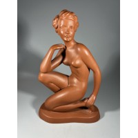 Statulėlė Nuoga moteris, terakota. Austria, Fink Gmundner Ceramics. 1950 - 1960 m. Kaina 93