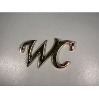 Ženklas WC, tualeto, informacinis, bronzinis. Kaina 17