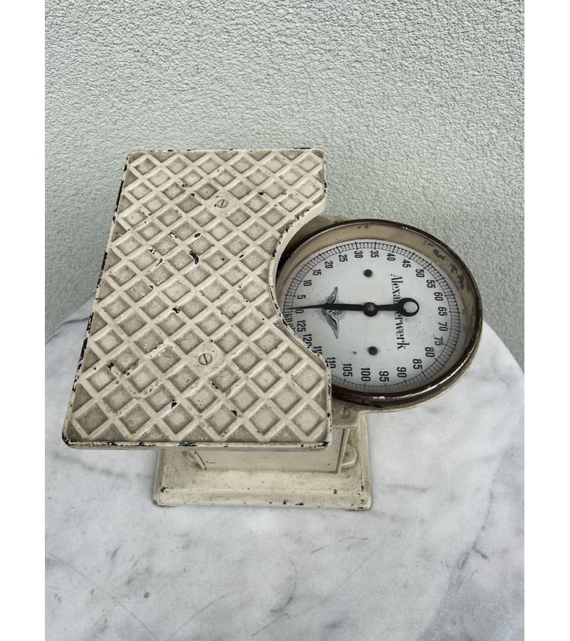 Svarstyklės Alexanderwerk, Alexandra antikvarinės, tarpukario laikų, vokiškos, špižinės, ketaus, veikiančios. Kaina 168