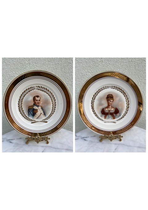 Lėkštė, lėkštės Napoleon ir Žozefina, porcelianinės, dekoratyvinės, pakabinamos Royal Copenhagen, Denmark. 1955 m. 2 vnt. Kaina 63 už abi.