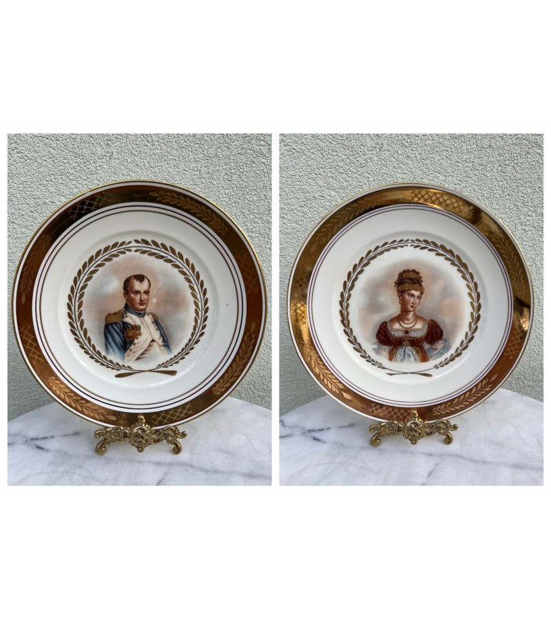 Lėkštė, lėkštės Napoleon ir Žozefina, porcelianinės, dekoratyvinės, pakabinamos Royal Copenhagen, Denmark. 1955 m. 2 vnt. Kaina 63 už abi.