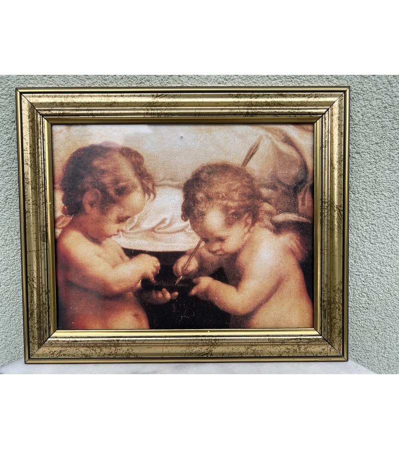 Paveikslas, printas su klasikiniu dviejų angelų motyvu. Kaina 21