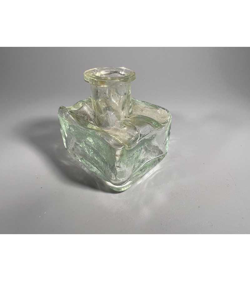 Rašalinė antikvarinė stiklinė su dviem rašiklių laikikliais, vokiška. Kaina 25