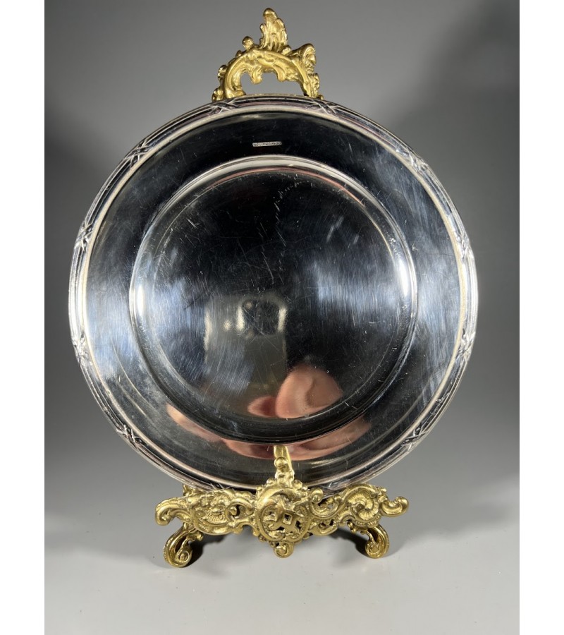 Lėkštė, lėkštutė sidabruota, antikvarinė, N.S. Alpacca. Skersmuo 18 cm. 2 vnt. Kaina po 16