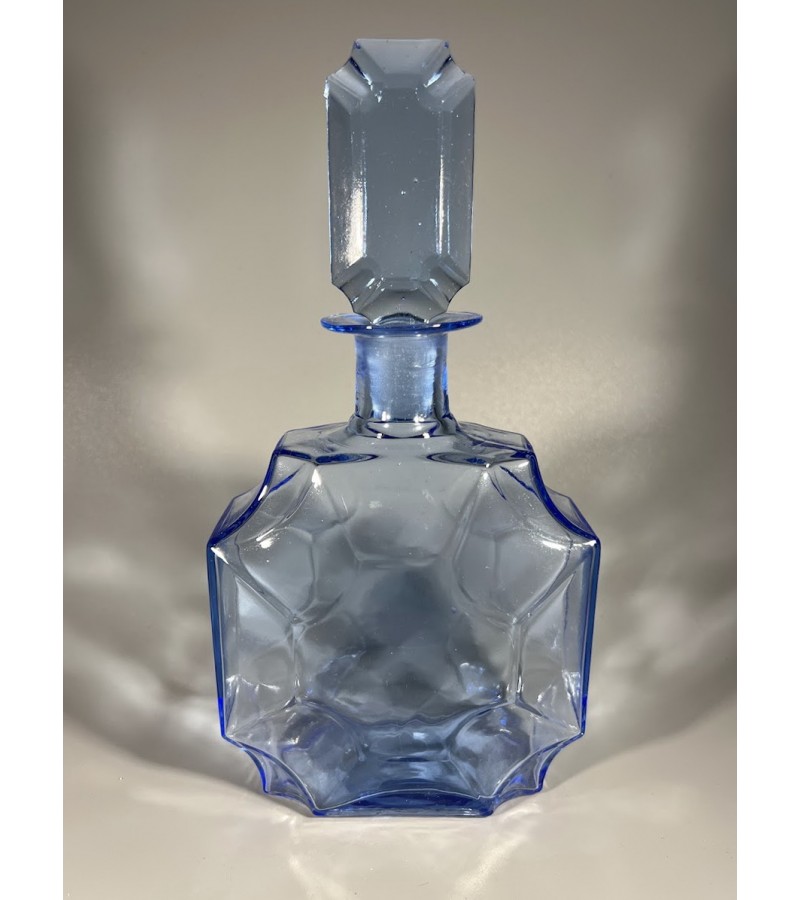 Grafinas Art Deco stiliaus antikvarinis, melsvo stiklo. Kaina 88