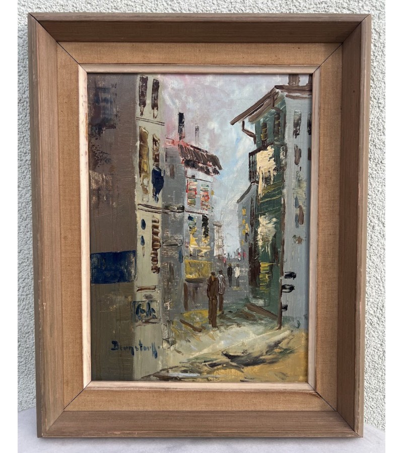 Paveikslas Miestas, urbanistinis peizažas. Drobė, aliejus. Signatūra. Kaina 43