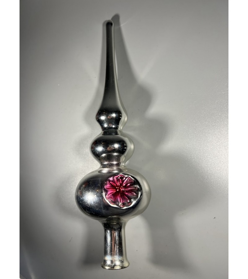 Eglutės žaisliukas, stiklinė viršūnė. Aukštis 26 cm. Kaina 18