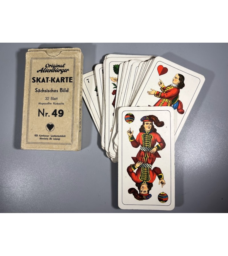 Kortų kaladė Original Altenburger Skat-Karte. Vokietija. 1945 - 1964 m. Kaina 33 Kortų kaladė Original Altenburger Skat-Karte. Vokietija. 1945 - 1964 m. Kaina 33