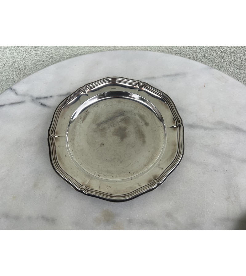 Lėkštė metalinė, sidabruota N.F.S. N.S. Kaina 16