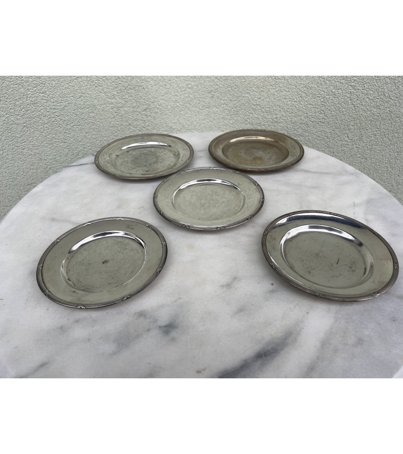 Lėkštė, lėkštutė metalinė, sidabruota Prima N.S. 5 vnt. Kaina po 12