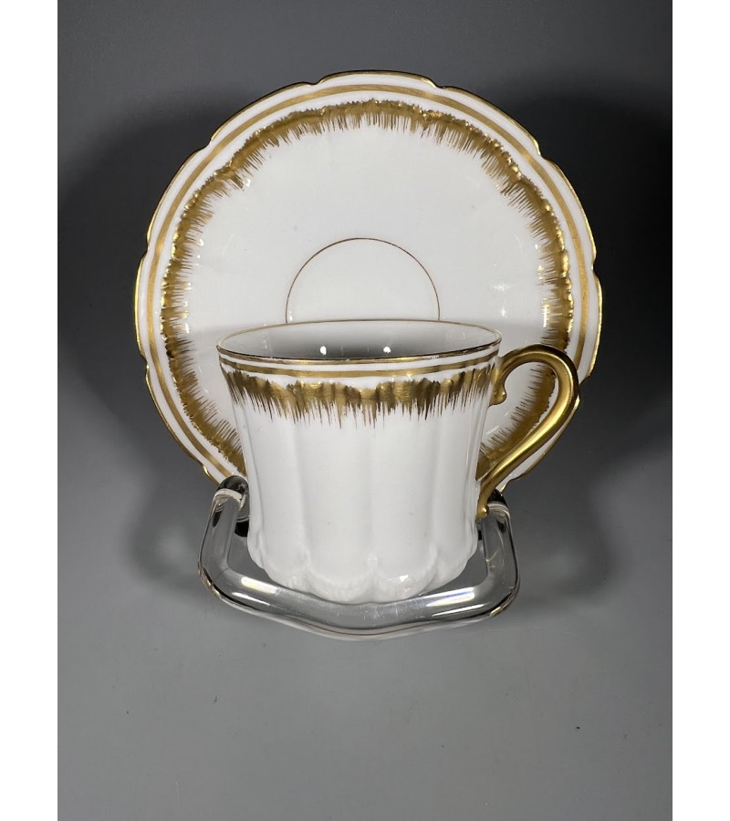 Puodelis su lėkštute Limoges D&C FRANCE, Dubois & Coudyser. 1890–1910 m. Talpa 130 ml. 2 vnt. Kaina po 38