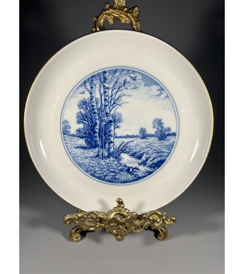 Lėkštė pakabinama porcelianinė Meissen, Peizažas su upeliu. Kaina 53