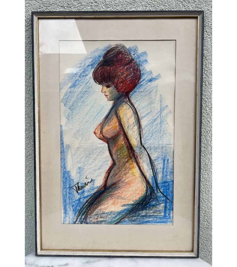 Paveikslas Moters figūra. Pastelė, pieštukai, popierius. Kaina 87