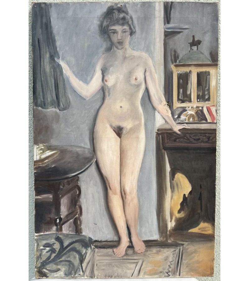 Paveikslas Stovinti nuoga moteris. Drobė, aliejus. 1920-1940 m. Kaina 88