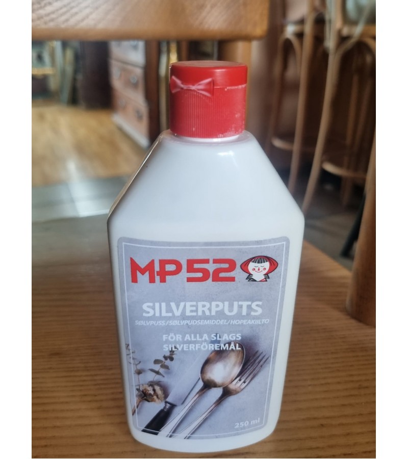Priemonė sidabrui valyti, poliruoti, sidabro polirolis Herdins MP52. Talpa 250 ml. Švedija. Kaina 16