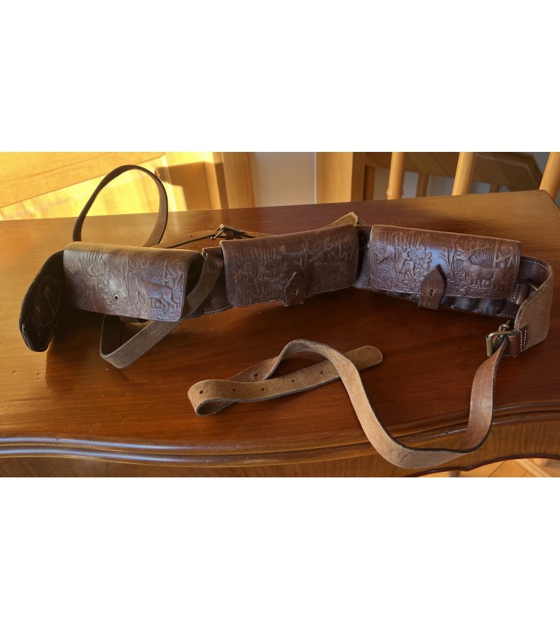 Medžiotojo šovinių diržas natūralios odos. Kaina 33