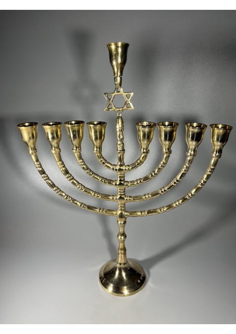 Žvakidė chanukija, šventinė menora, devynšakė, bronzinė. Kaina 193
