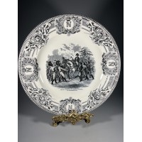 Lėkštė Napoleon mūšių garbei. Gamintojas Boch Frères La Louvière, Made in Belgium, Fabrication Belge. Belgija. Kaina 33