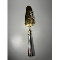 Mentelė, lopetėlė sidabruota tortui, pyragaičiams, antikvarinė, Art Deco stiliaus, prancūziška. Kaina 32