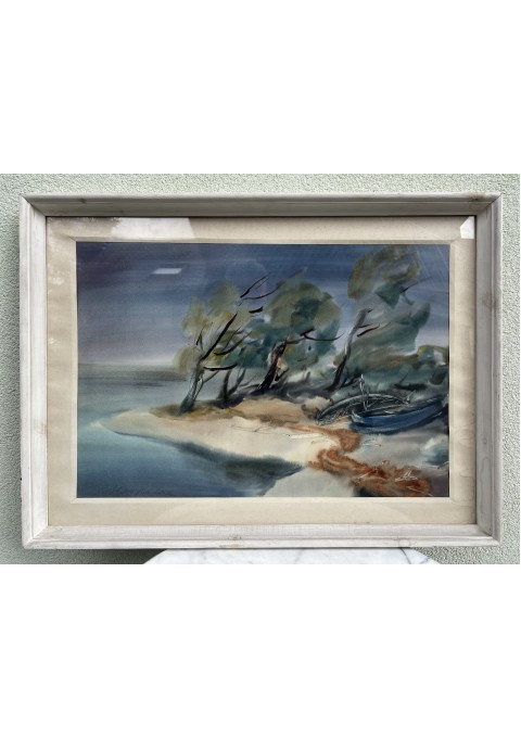 Paveikslas Pamarys prie Ventės rago. Akvarelė. Slavinskas, 61 x 85 cm. 1984 m. Kaina 158
