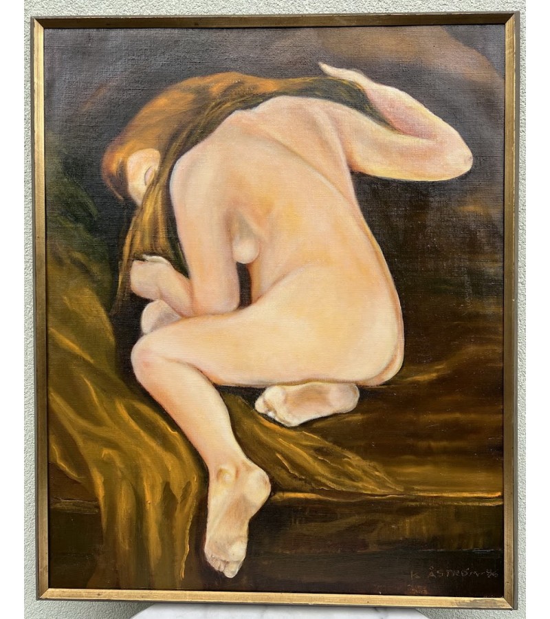 Paveikslas Nuoga moteris. Moters aktas. Drobė, aliejus. ÅSTRÖM. 1984 m. Kaina 158
