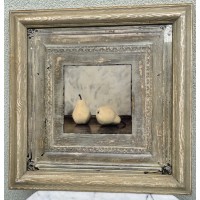 Paveikslas, Kriaušių spaudinys, printas mediniame rėme su stiklu. Cottagecore Décor, Shabby Style Fruit Artwork. Kaina 38