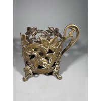 Podstakanikas, stiklinių laikiklis, Art Nouveau stiliaus, antikvarinis, prancūziškas. Kaina 43