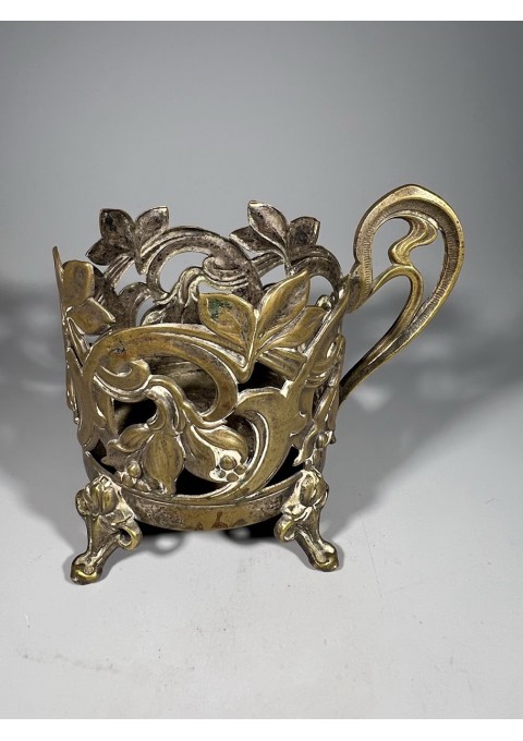 Podstakanikas, stiklinių laikiklis, Art Nouveau stiliaus, antikvarinis, prancūziškas. Kaina 43