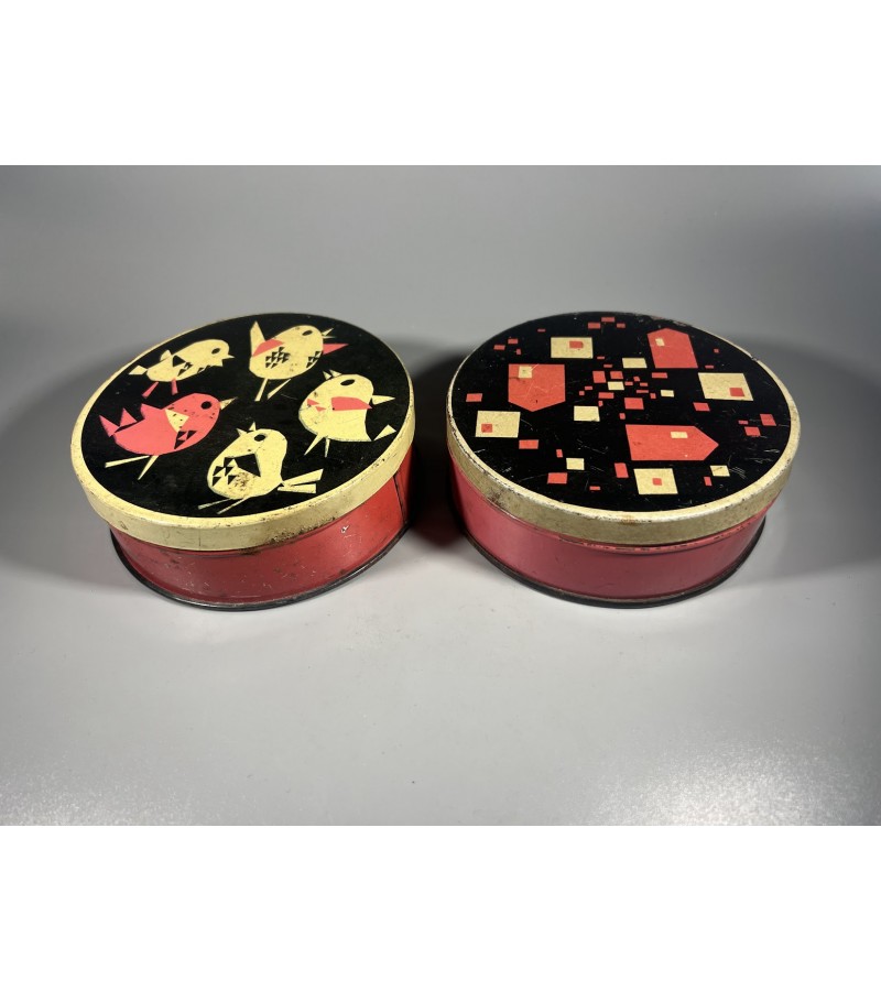 Dėžutė skardinė saldainiams, ledinukams sovietinė, tarybinių laikų, 1960–1980 m. 2 vnt. Kaina po 13