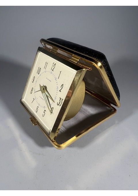 Laikrodis Europa Jewels naktinis kelioninis žadintuvas, sudedamas, vintažinis, veikiantis. Vokietija. 1950-1960 m. Kaina 28
