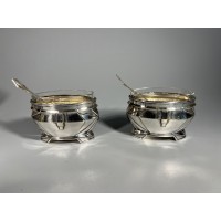 Druskinė, prieskoninė sidabruota, antikvarinė, Art Deco stiliaus, prancūziška. 2 vnt. Kaina po 26