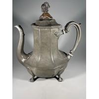 Arbatinukas antikvarinis, angliškas moliūgo formos, alavinis. Wolstenholme Sheffield. Joseph Wolstenholme Pewter, Sheffield, England, 1824-1857 m. Kaina 63