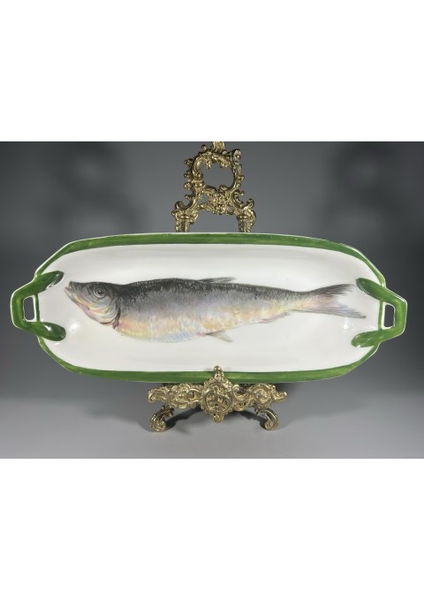 Lėkstė gili puošta žuvimi porcelianinė, antikvarinė. Rosenthal. 1891-1906 m. Kaina 36