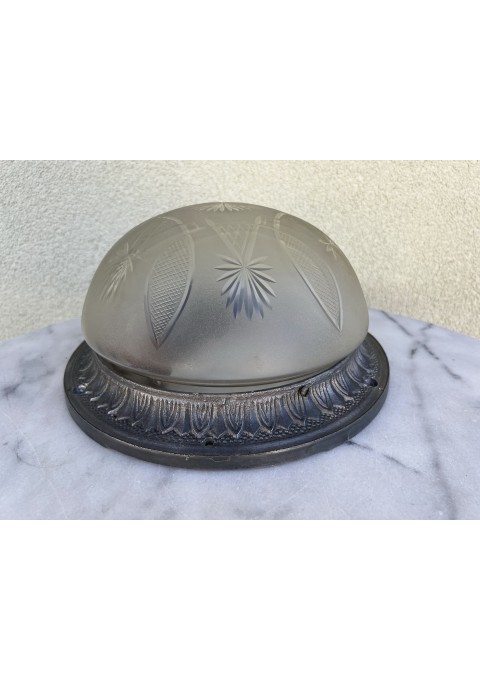 Šviestuvas, lempa antikvarinis, raižytu stiklu, Art Deco stiliaus. Kaina 113