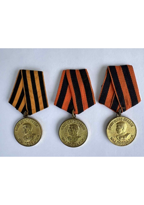 Medalis karinis, sovietinis, tarybinių laikų Stalin. 3 vnt. Kaina po 28