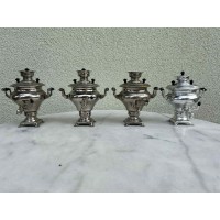 Samovaras, samovar, suvenyrinis, metalinis, sovietinis, tarybinių laikų, mažas, 13 cm. aukščio. 4 vnt. Kaina nuo 26 iki 38