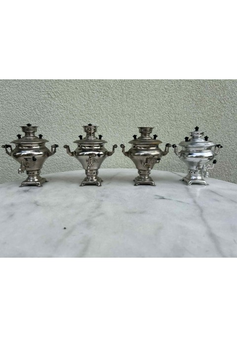 Samovaras, samovar, suvenyrinis, metalinis, sovietinis, tarybinių laikų, mažas, 13 cm. aukščio. 4 vnt. Kaina nuo 26 iki 38