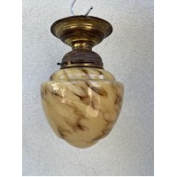 Šviestuvas, lempa antikvarinis, Art Deco stiliaus, urano stiklo gaubtu. Kaina 158