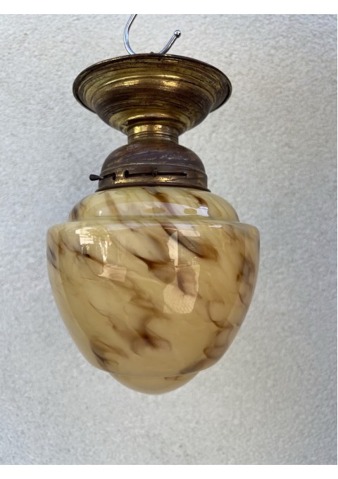 Šviestuvas, lempa antikvarinis, Art Deco stiliaus, urano stiklo gaubtu. Kaina 158