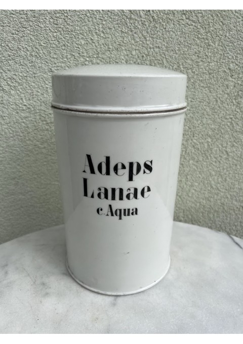 Indas vaistinės, vaistų, medicininis, porcelianinis, antikvarinis, tarpukario laikų. Vokietija. Adeps Lanae c. Aqua. Kaina 88