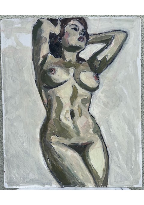 Paveikslas Nuoga moteris. Kartonas, akrilas, tempera. Åke Brovik (Sweden, 1911-1988). Kaina 88