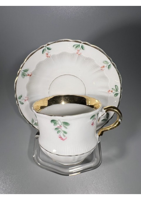 Puodelis su lėkštute, puodeliai porcelianiniai, antikvariniai Talpa 130 ml. C.T. 1875-1900 m. 2 vnt. Kaina po 13