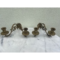 Žvakidės sieninės, pianino bronzinės antikvarinės prancūziškos L. Pinet, Paris. 2 vnt. Kaina 167 už abi